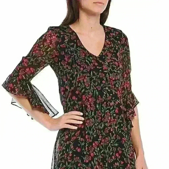 NWT $99 Calvin Klein Womens 2 Ruffle Sleeve Dress - Picture 3 of 5